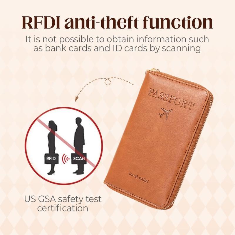 Simple Plain Passport Cases, Multi-functional Zipper Travel Card Holder, RFID Blocking Card Holder, Fashion Travel Accessories, Travel Essentials