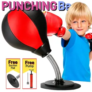 Top-Rated Stress Relief Boxing Equipment Super-Grip Desktop Punching Bag with Carbon-Steel Spring & PU Ball Includes Hand Pump Perfect Gift