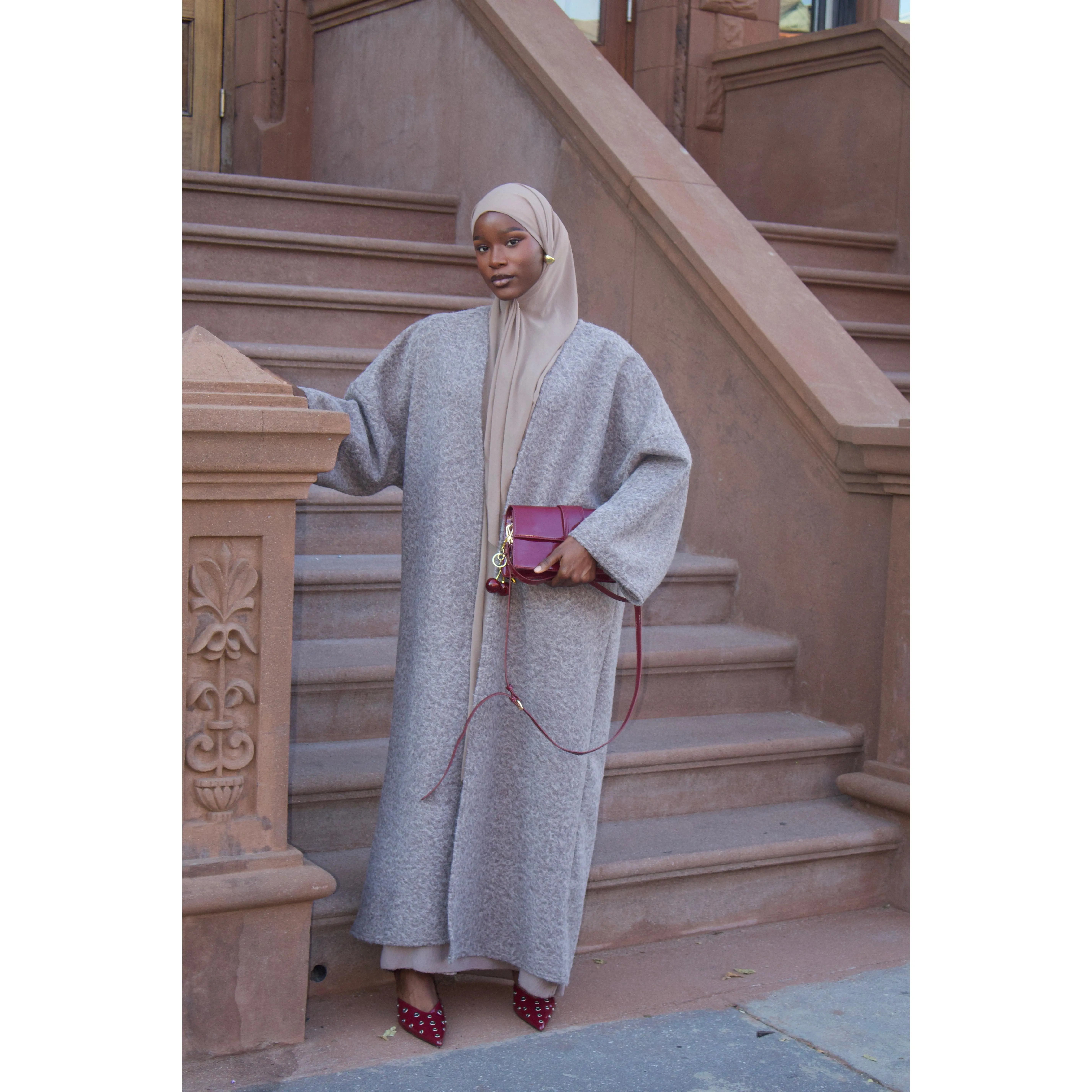 Abaya Coat: Taupe
