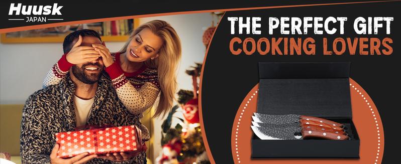 【February Faves】Huusk Hand Forged Viking Kitchen Knife – Japanese High Carbon Steel Full Tang Boning & Slicing Knife with Ergonomic Wooden Handle, Small Chef Knife for Meat, Trimming, BBQ & Outdoor Cooking Holiday Xmas Gift for Men