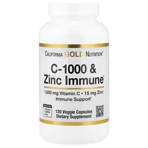 California Gold Nutrition C-1000 & Zinc Immune, 120 Veggie Capsules