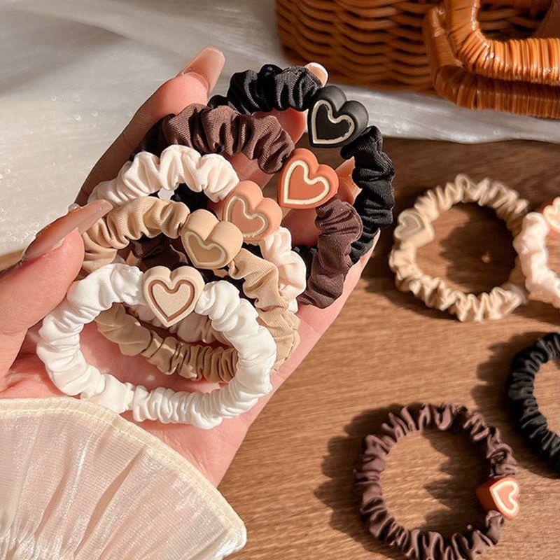 New heart-shaped hair tie for women, high elasticity hair accessory/headband - random color