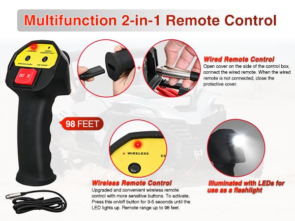 Nilight 12V Electric Winch 13000lbs ATV Trailer Winches with Synthetic Rope Fairlead Wired Handle & Infrared Remote Waterproof Winch for Truck Offroad