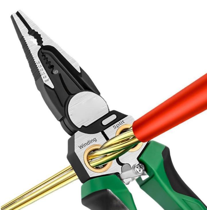 8 in 1 Wire Stripper Twister for Cutting and Pulling Wires, Cable Scissors, 12V to 250V Live, Null, Hot Wire Judgment AC DC, Voltage Tester Pliers, Audible and Flashing LED Alarms, Wire Stripping, Gift for Boyfriend, Husband, Male friend, Father, Diy