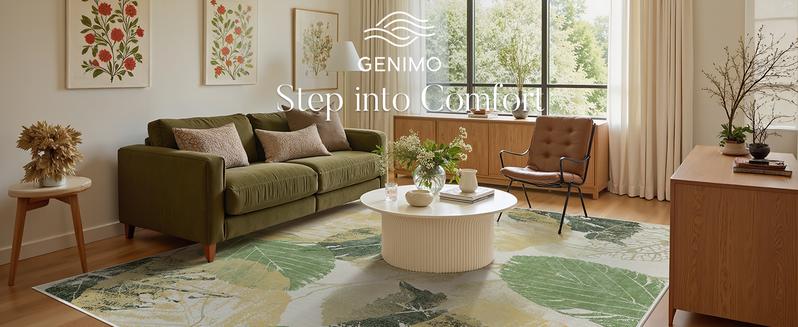 GENIMO Non-Slip Vintage Rugs, Low Pile Lightweight Print Carpet for Living Room，Bedroom, Office, Dining Room, Machine Washable Rug