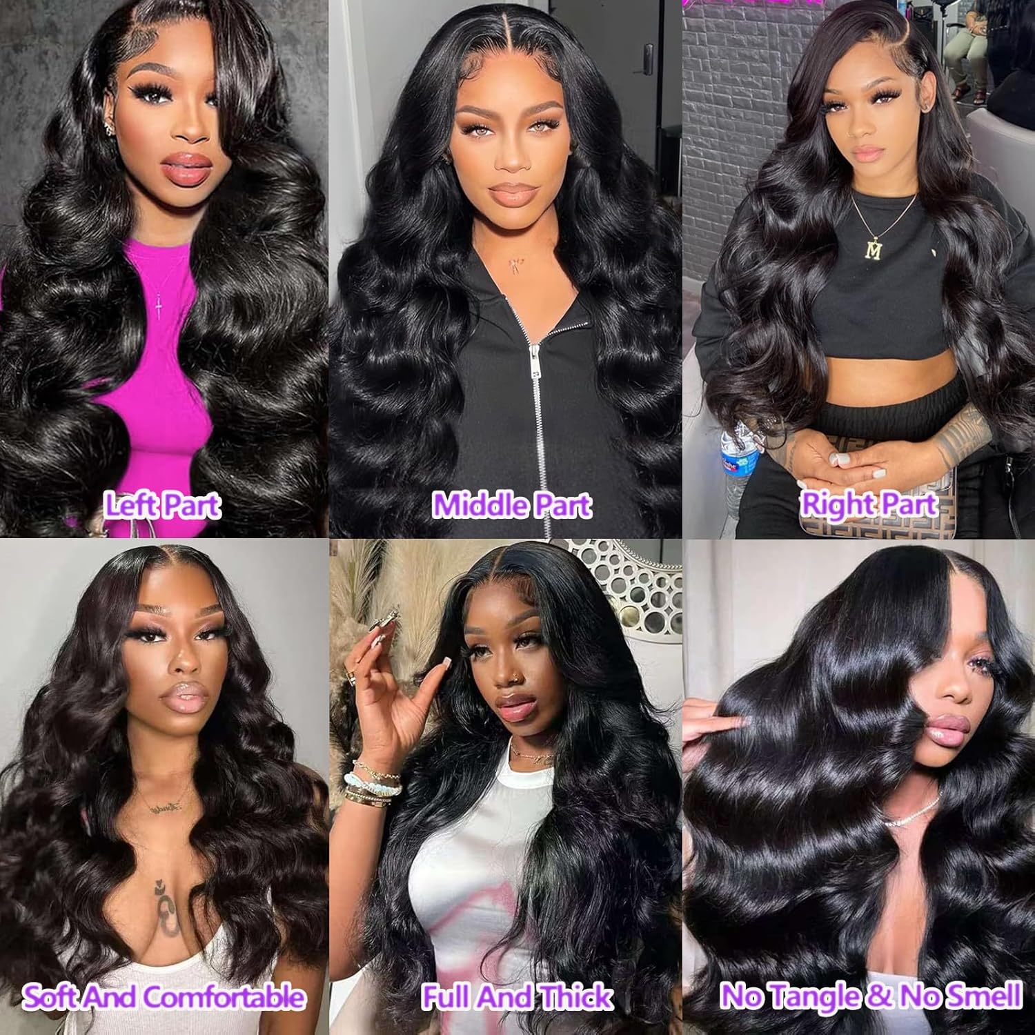 GK Body Wave Lace Front Wigs Human Hair 200 Density Virgin Real Human Wig 13x6 HD Lace Front Wigs Human Hair Pre Plucked Tangle-Free Natural Black for Women