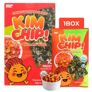 KIMCHIP (10-Pack) Spicy Kimchi Salsa Seaweed Snack – organic, vegan, gluten-free, low-calorie nori chips