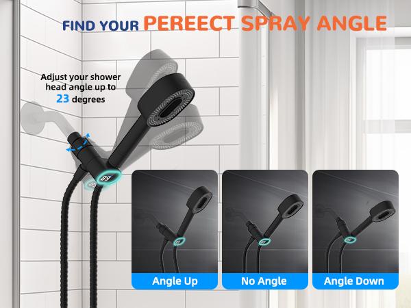 Hibbent Upgraded Filtered Handheld Shower Head, High Pressure 5 Sprays Handheld Showerhead with Filter, Remove Chlorine, Shower Head Holder with LED Display, Brass Pivot Bracket, 59'' Hose,Water-powered Battery-free Black Hibbent Upgraded Filtered Handheld Shower Head, High Pressure 5 Sprays Handheld Showerhead with Filter, Remove Chlorine, Shower Head Holder with LED Display, Brass Pivot Bracket, 59'' Hose,Water-powered Battery-free Black