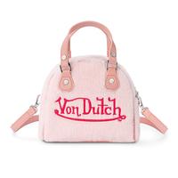 Von Dutch Light Pink Furry Bowling Bag