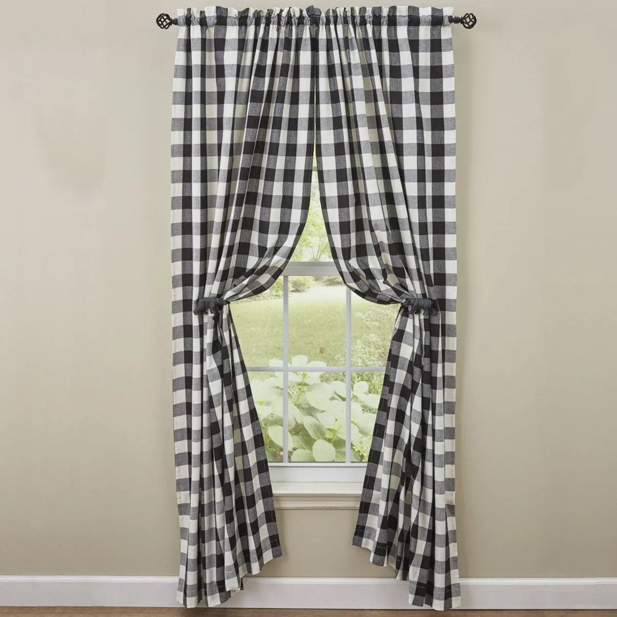 Buffalo Black and White Check Panel Curtains