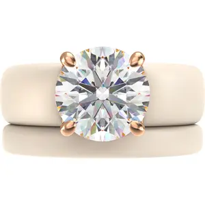 Round Cut CZ Silicone Ring Set for Women, Stackable 2-Ring Set, 7 mm Round Cut CZ | Patented Design - GlowStone Collection