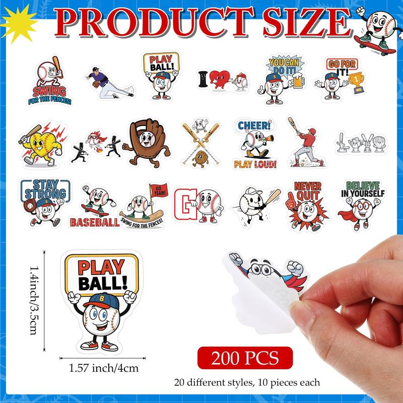 200 Pcs Easter Cartoon Vinyl Stickers Jesus Baseball Bee Golf Soccer Dumpster Fire Meme Waterproof with Positive Quote for Laptop Water Bottles Scrapbook Office Party Gifts