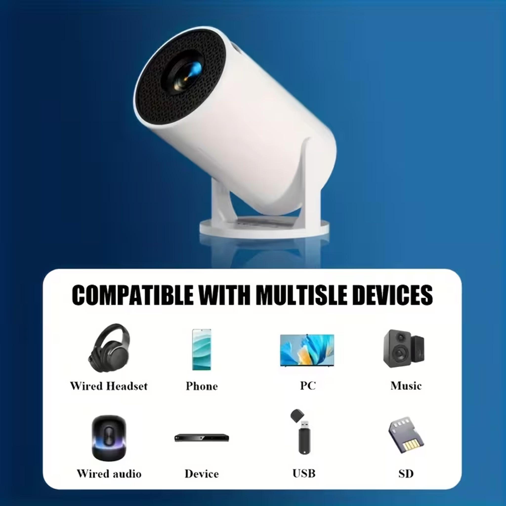 [Holiday Gift] New Portable Electronic Projector, Mini Phone Projector, Office Video Projector, Home Projector, Supports HD Movie Projection, Wall Projection, Suitable for Office, Family Gatherings, Outdoor Camping, Birthday Parties, Valentine's Day Gift