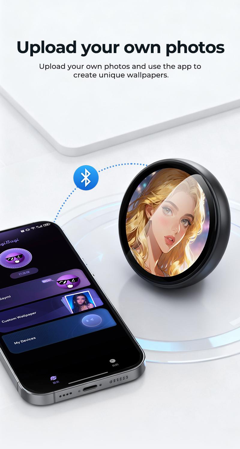 ZNP AI-Badge Emotional Companion with Conversational Chat & Portability, with 60 Languages Instant Translation, Conversational Chat & 400mAh Battery, Ideal for Social Interaction and Travel Gadget