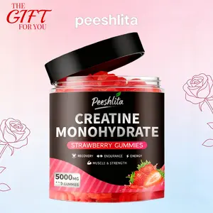 Peeshlita Creatine Monohydrate Gummies | 5000mg Per Serving, 120 Count | Valentines Day Fitness Gift for Him & Her | Strawberry Flavor | Muscle Gain, Strength & Recovery Support | Dietary Fitness Supplement
