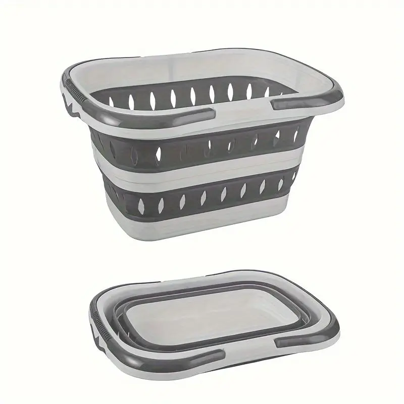 1pc Large Folding Clothes Basket For Household Wall Hanging Clothes Storage Basket Bathroom Laundry Basket Plastic - High Quality Perfect Mother'S Day Gift, Laundry Baskets