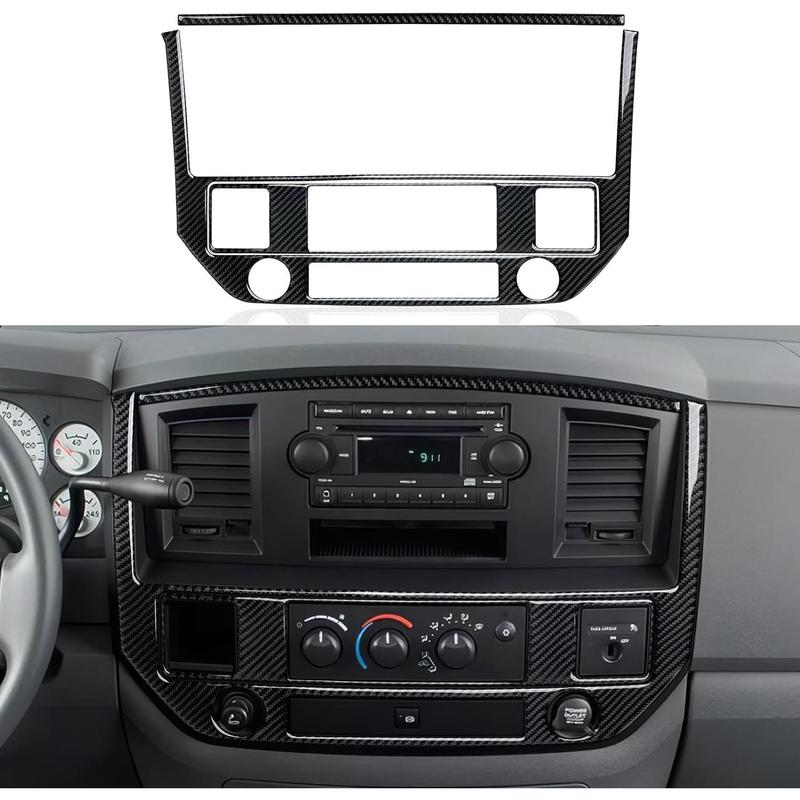 Center Console Panel Decals for 2006 2007 2008 Dodge Ram 1500 2500 3500 Accessories Carbon Fiber Interior Stickers, A