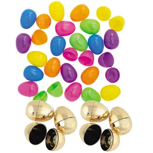 Colorful Bright & Golden Plastic Easter Egg Assortment - 156 Pc.