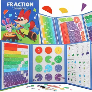 Magnetic Fraction Demonstration Book, STEM Learning Toy, Math Manipulatives Classroom Supplies, Montessori Toy, Fraction Addition & Subtraction Homeschool Supplies, Educational Gift for Toddlers, Visual Math Magnetic Tool: Numerator & Denominator