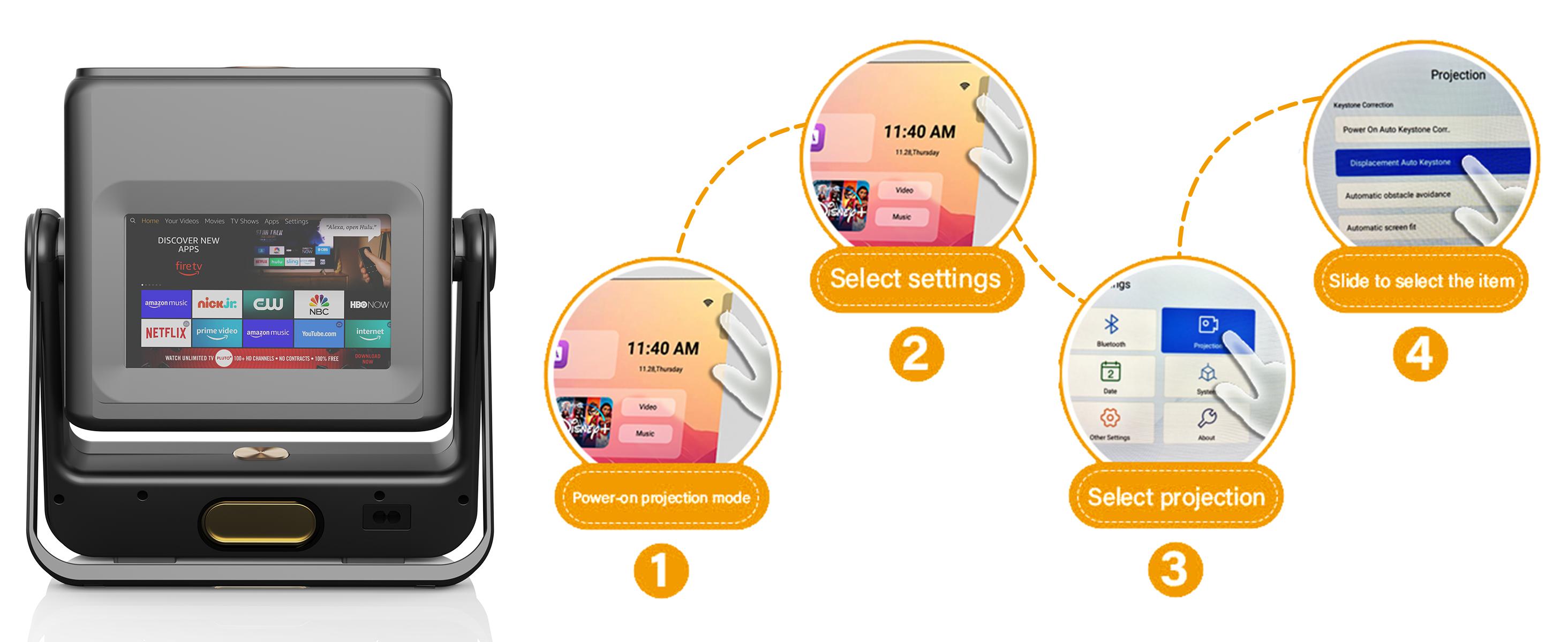 XBJ  Projector 4K 800ANSI Lumens WiFi6/5G BT5.2 Smart Touchscreen 150 Inch Screen for Home Cinema & Outdoor Movies High-Quality Christmas Gifts Christmas gift Holiday Haul