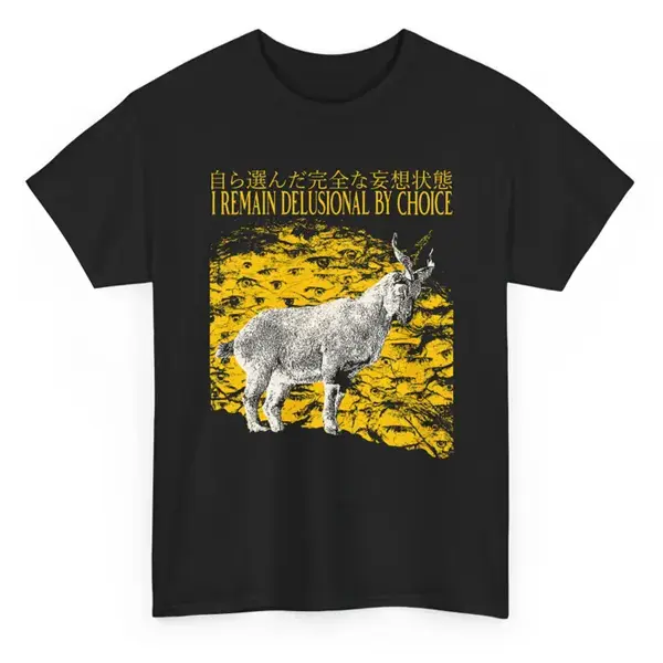I Remain Delusional Funny Vintage Japanese Goat T-Shirt