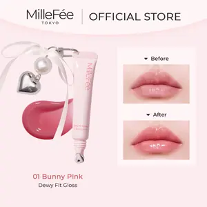 MilleFée Dewy Fit Gloss 7g Plumping Cooling Lip Gloss Viral Cooling Lip Gloss Juicy Plump Lips with Charm Keychain cooling lip gloss  plumping lip gloss  juicy lip gloss  lip gloss with charm  glossy lip plumper pouty lips gloss  glass shine lips