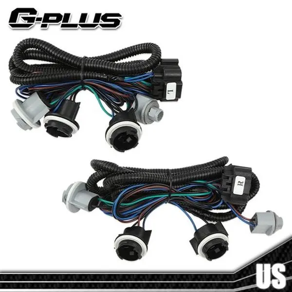 G-PLUS Automotive Left & Right Tail Light Wiring Harness, Compatible with 03-07 Chevy Silverado 1500, 2500, 3500