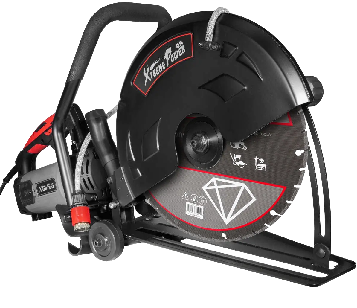 Stark USA 50130 16-in Portable Electric Concrete Saw, 3200W Industrial Power Tool with Water Line & Blade, Hardware Specialty Cutting Machine