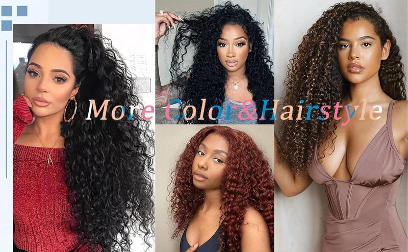 VOSILK Water Wave Half Wig 3 in 1 Drawstring Seamless Flip Over With Adjustable String Invisible Hairline Headband Wig Beginner Friendly Glueless Wig for Women