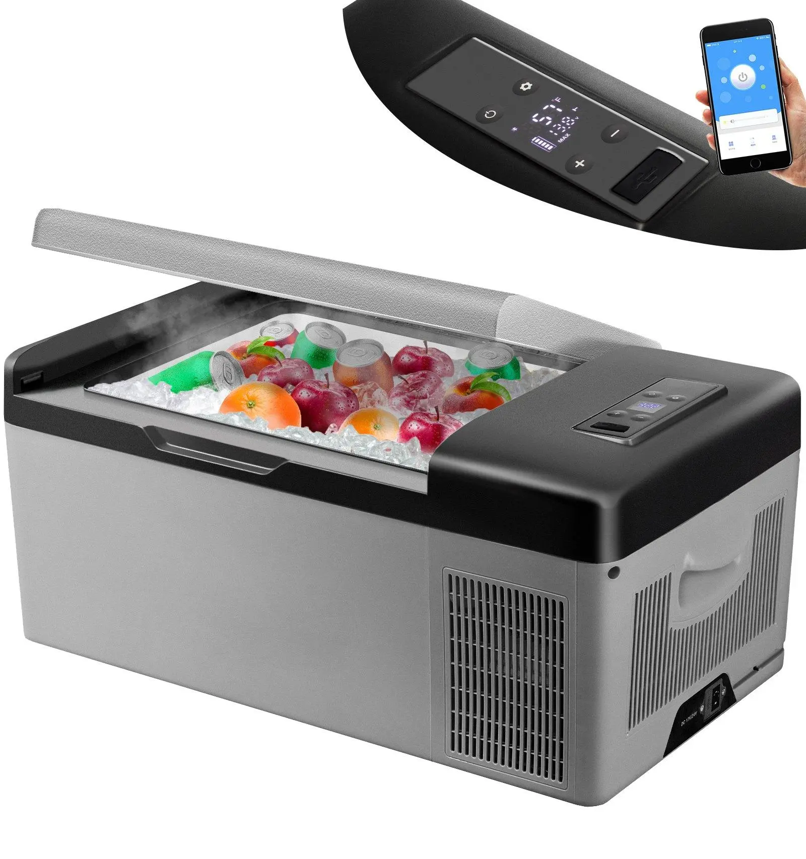 【SummerFinds】VEVOR 12 Volt Refrigerator with APP Control, Portable Mini Car Fridge w/ -4℉-68℉ Cooling Range & 12/24V DC & 110-240V AC Electric Compressor Cooler For Camping, Road Trip, Travel, Outdoor and Home Use