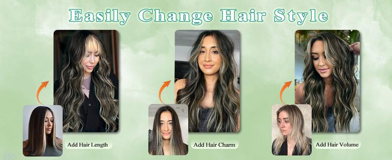 Clip in Curly Hair Extensions 4PCS Long Wavy Synthetic Thick Hairpieces with Fiber Double Weft for Women Hair Full Head