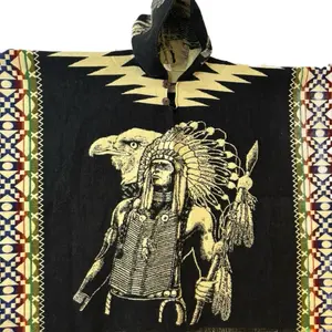 Alpaca poncho native warrior design