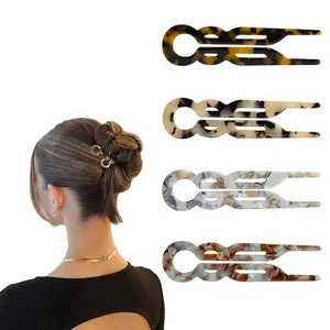 4 Pack 2 Teeth French Hair Styling Pins - Small Hair Sticks for Most Hair Textures, Perfect for French Twist & Updo Hairstyles