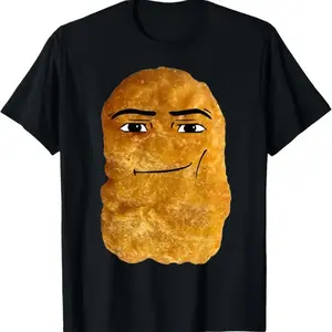 [100% Cotton] 100% Cotton Chicken Nugget Meme T-Shirt, Small, Black T-Shirt For Men And Women
