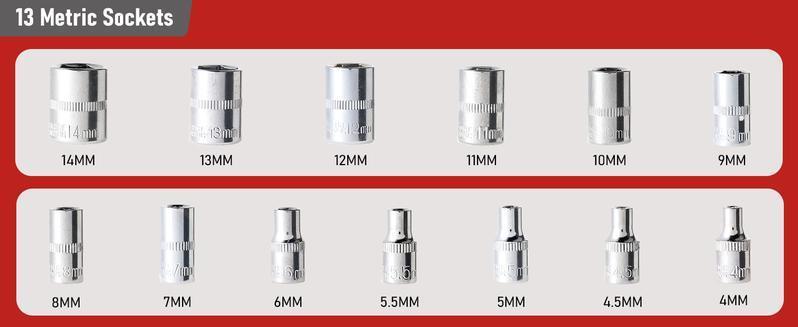 46/53 pcs Car Repair Tool Kit, Household Machinery Tools Set,Standard Socket Wrench, 1/2 * 1/4 "3/8" Drive Depth,Ratchet Screwdriver Compatible with Car Repair & Bicycle Repair, Hardware Toolbox,Auto Household, Christmas Gift for Dad,Black/Green