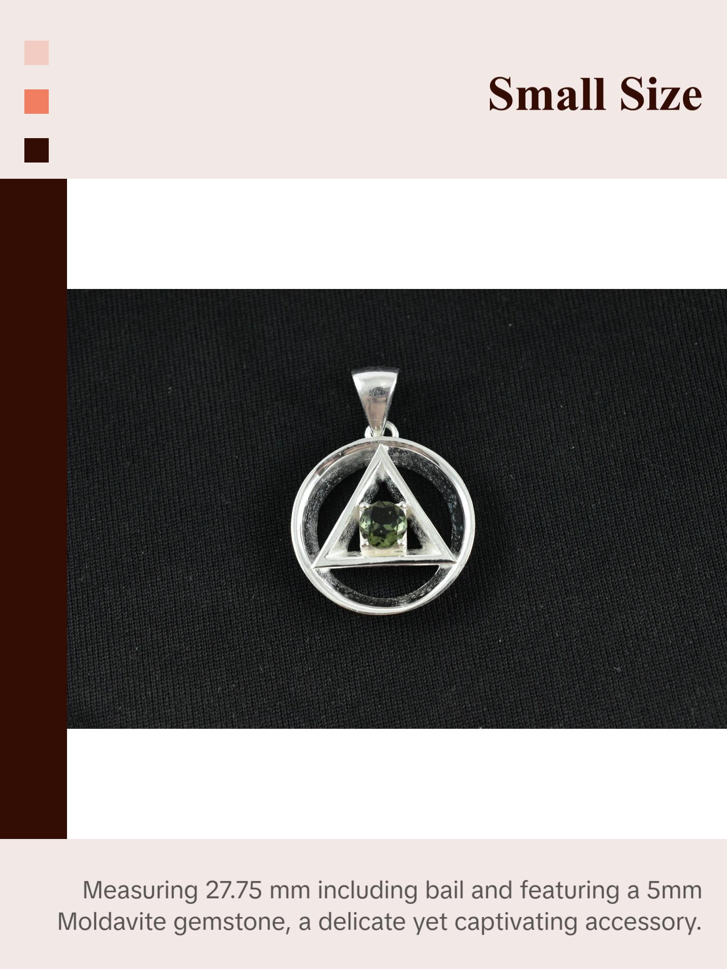 Moldavite Alchemy Pendant-Moldavite faceted Gemstone .925 Silver