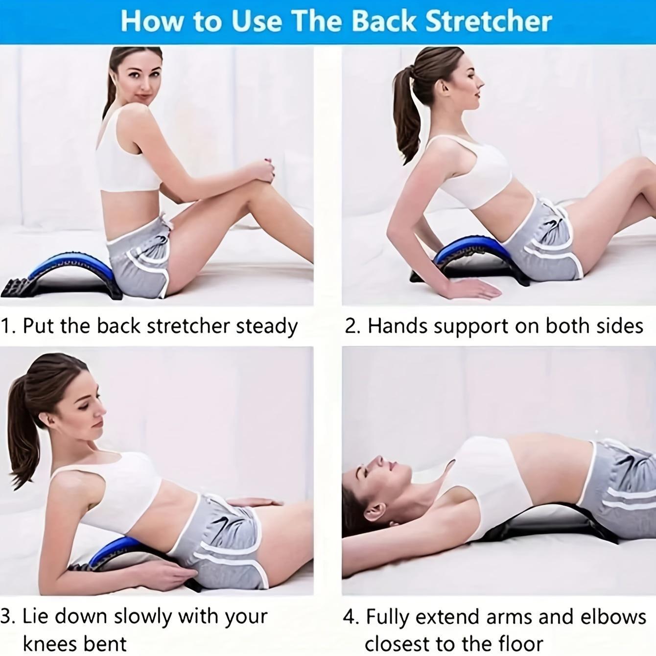 4-Level Adjustable Back Stretcher | Spine Deck for Lower Back Pain Relief | Posture Corrector & Lumbar Support Traction Device