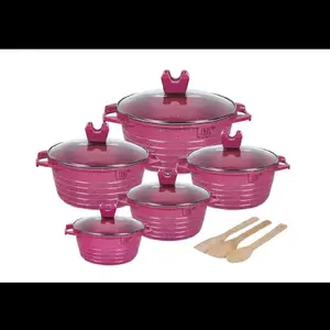 Non-Stick Cooking Pot  with Lid – Durable Kitchen Cookware 15 pcs