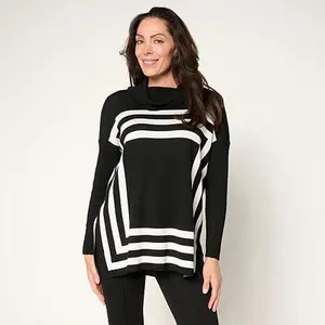 Nina Leonard Cowl Neck Pullover Boxy Sweater