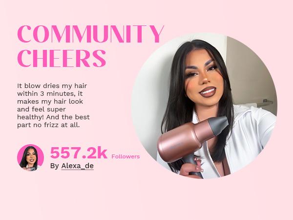Wavytalk Blown Away Ionic Hair Dryer | 1875W Quick-Dry, Ceramic Coating Heat Damage Protection, Diffuser & Styling Comb Accessories, Lightweight & Quiet, Adaptable to All Hairstyles
