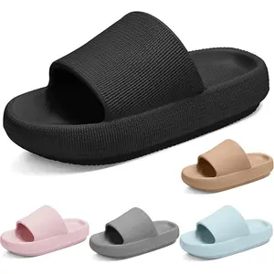 Solid Color Cloud Slippers – Super Soft EVA Non-Slip Thick Sole Pillow Slides, Ergonomic Cushioned Comfort Bathroom & Home Sandals