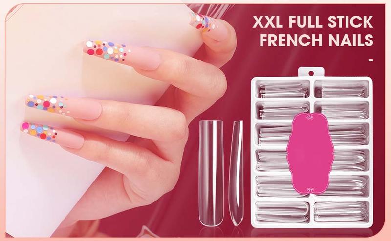 Extra Long Square Full Cover Nail Tips 240PCS XXXL Clear Full Cover Fake Nails False Nails 12 Sizes Tapered Square Press on Fake Nail Tips for Acrylic Nails Salons Home DIY with Box Extra Long Square Full Cover Nail Tips 240PCS XXXL Clear Full Cover Fake Nails False Nails 12 Sizes Tapered Square Press on Fake Nail Tips for Acrylic Nails Salons Home DIY with Box