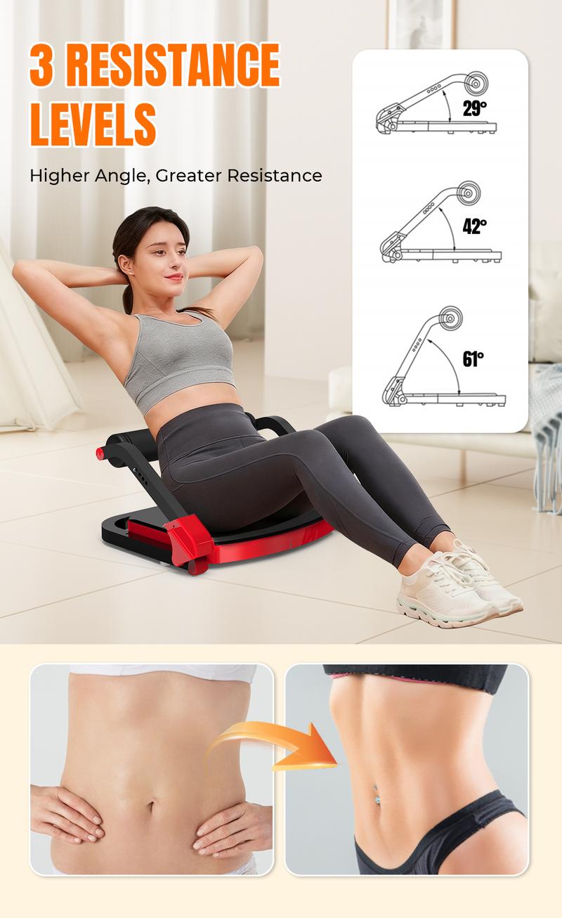 RELIFE REBUILD YOUR LIFE Sit-up Machine Ab Trainer, Ab Crunch Equipment for Core Workout, Home Gym Abdominal Crunch & Roll-Up Exercise Machine 330LBS