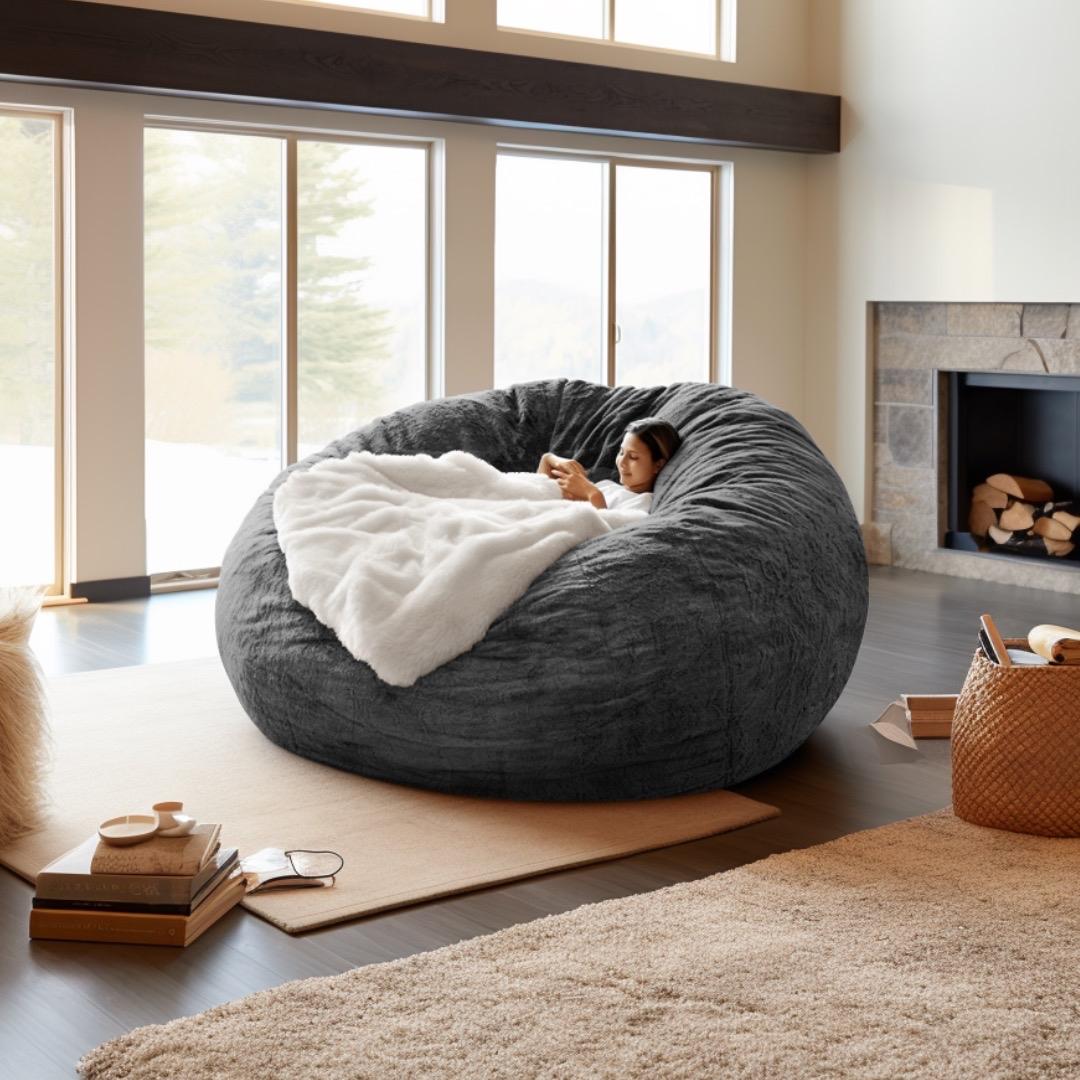 BigBoy Giant Lux Bean Bag - 7ft x 7ft, Cloud-Like Comfort