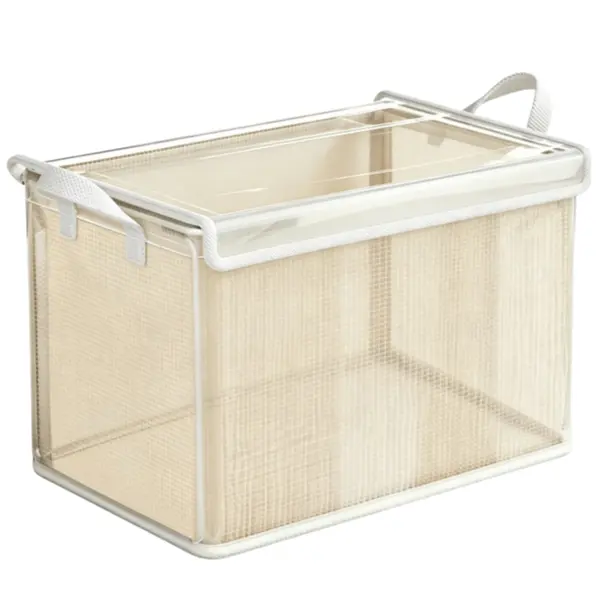 Clear Foldable Storage Box with Removable Frame – Collapsible Clothes Organizer for Closet, Wardrobe & Home