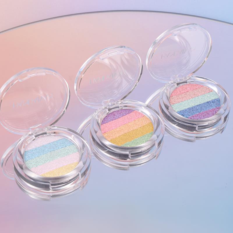 Chameleon Diamond Rainbow Eyeshadow, Multichrome Face Highlighter Palette, Multi-use, Long Lasting, High Pigment, Metallic Glitter Sparkling Eyeshadow Eyes Makeup Highlighter