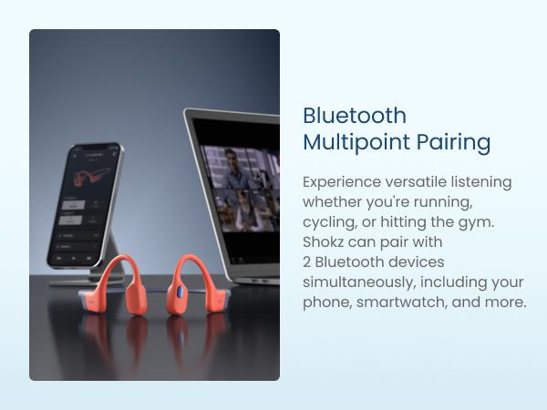 SHOKZ OpenSwim Pro - Open-Ear Bone Conduction Bluetooth Headphones & 32GB MP3 Player, IP68 Waterproof, Secure Fit for Workouts, Running and Swimming