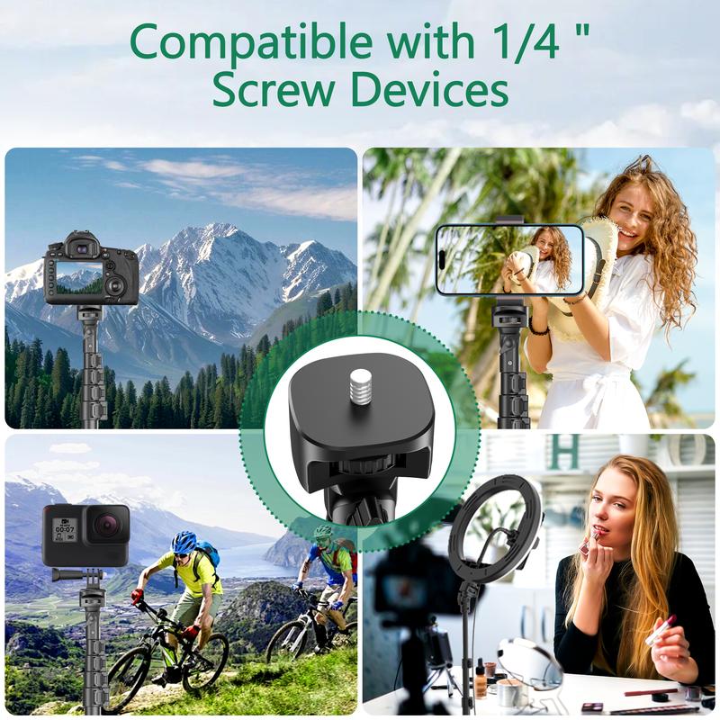 All-in-One 62" Portable Selfie Stick Tripod with Bluetooth Remote, Universal 360° Phone Holder for iPhone, Samsung, GoPro & Cameras - Perfect for Vloggers, Travel & Group Shots