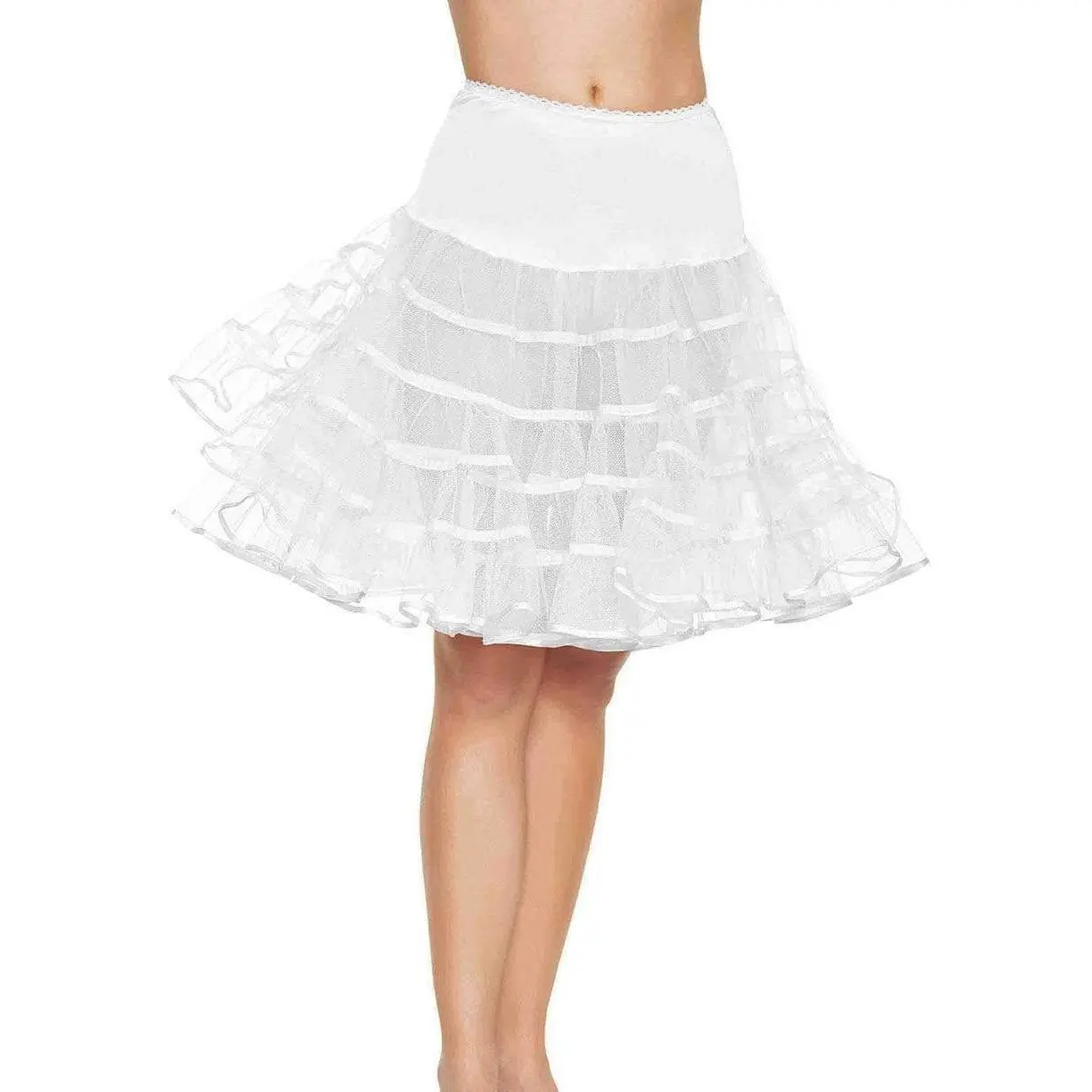 Women's Princess-Style Puff Tutu Skirt, Cute Fluffy Tulle Petticoat with Elastic Band - Knee-Length Layered Bottoms for Halloween Costumes, OS Fits Most Plussize - Jade