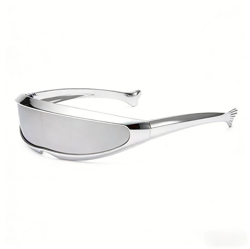 Unisex Y2K Futuristic Flat Top Sunglasses With UV400 Protection, Trendy Lightweight Eyewear For Everyday Use, Outdoor Activities And Casual Streetwear